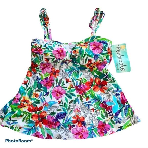 Penbrooke floral double strap keyhole tankini.  8. New with tags - Picture 1 of 6